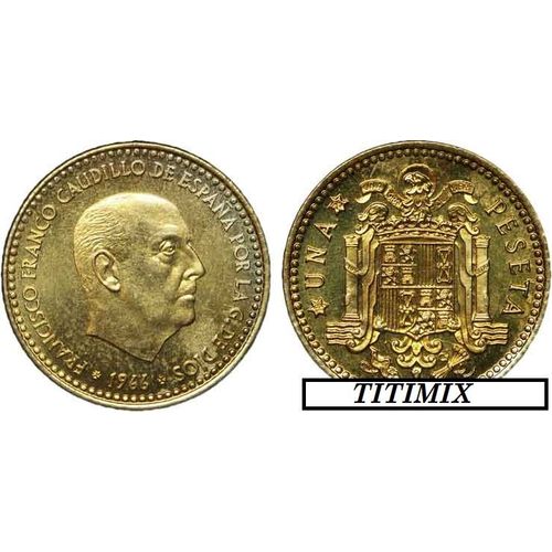 Lot 2 Pièces Monnaie Espagne 1953 Et 1966 - 1 Una Ptas - Pesetas - Francisco Franco