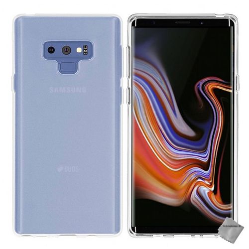 Housse Etui Coque Pochette Silicone Gel Fine Pour Samsung Galaxy Note 9 + Film Ecran - Blanc Transparent