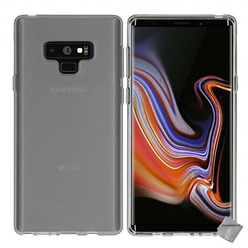 Housse Etui Coque Pochette Silicone Gel Fine Pour Samsung Galaxy Note 9 + Verre Trempe - Gris