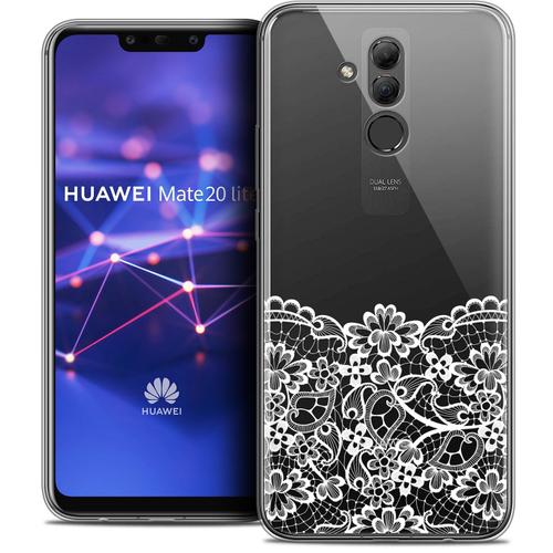 Caseink Coque Pour Huawei Mate 20 Lite (6.3 ) Housse Etui [Crystal Gel Hd Collection Spring Design Bas Dentelle - Souple - Ultra Fin - Imprimé En France]