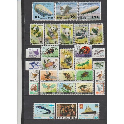 51 Timbres Coree Du Nord Obliteres De 1987 À 1993