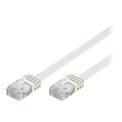 goobay - Câble réseau - RJ-45 (M) pour RJ-45 (M) - 20 m - UTP - CAT 6 - moulé, plat - blanc
