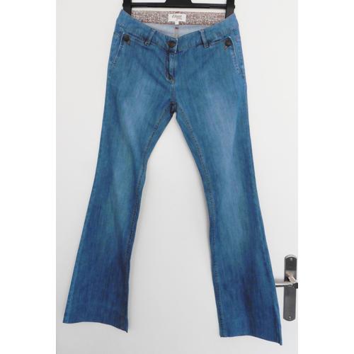 Jean Bleu. Coupe Bootcut. Etam. Coton. Elasthanne. Taille 38