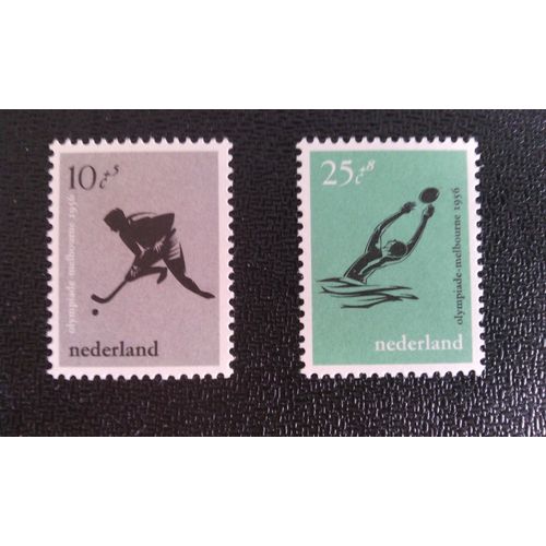 Timbre Pays-Bas (Hollande - Nederland) Yt 657 - 658 Jeux Olympiques - Melbourne 1956