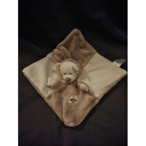 Doudou Plat Ours Capuche Lapin Poussin Brodé Blanc Gris Taupe Simba Toys