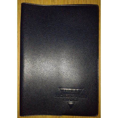 Protège Carnet Cahier Agenda 15,8/11cm Plastique Bleu Marine Rabat 5cm