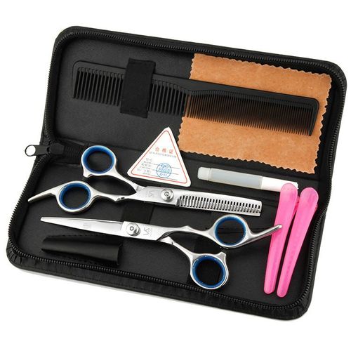 Kit Ciseaux Coiffure Professionnel, Cheveux Ciseaux Set En Acier Inoxydable Avec Peigne Et Clip 