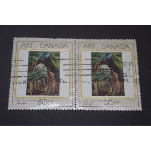 Lot De 2 Timbres Art Canada Forest British Columbia 1931-1932 50 Postage Forest, British Columbia, Emily Carr, 1931-1932