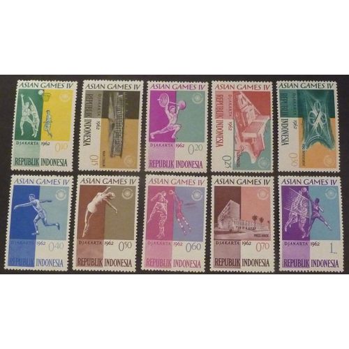 Indonésie Neuf Y Et T N° 283 Et + Lot De 10 Timbres De 1962 Sports