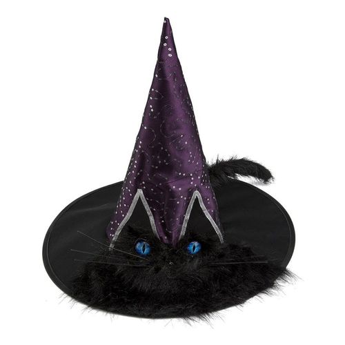 Chapeau De Sorcière Avec Des Yeux Et Queue De Chat (Taille Unique Adulte)
