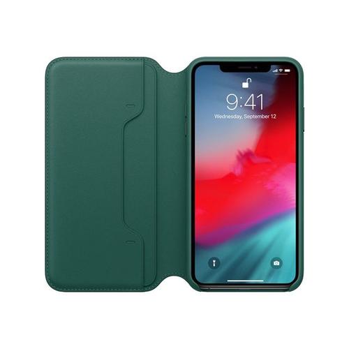 Apple Folio - Étui À Rabat Pour Téléphone Portable - Cuir - Vert Forêt - Pour Iphone Xs Max
