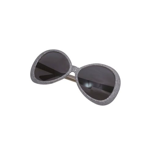 Lunettes Plastique Paillettes Disco Argent