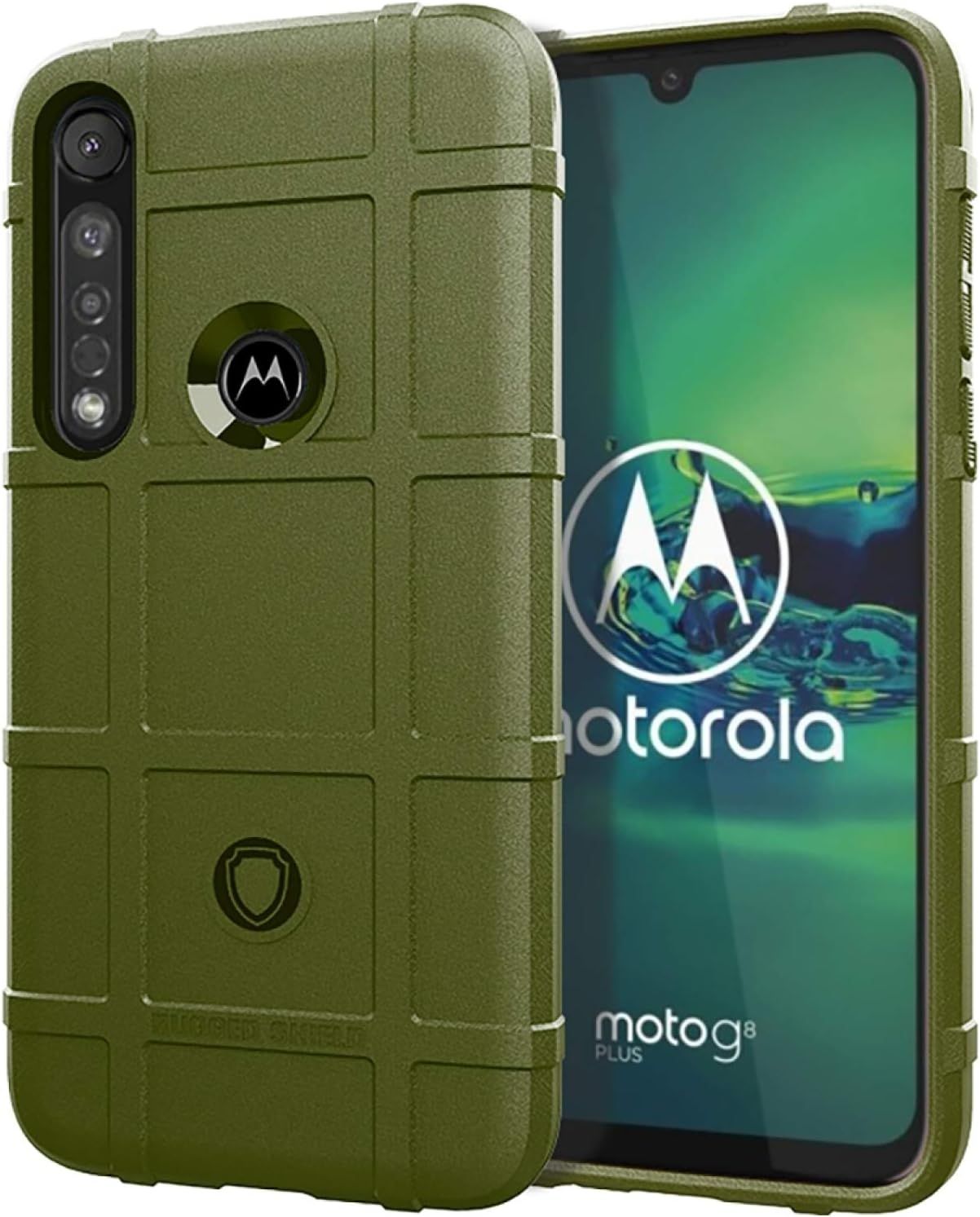 Cas De Téléphone Pour Moto G8 Plus Couverture Complète Coque Tpu Antichoc Color Army Green