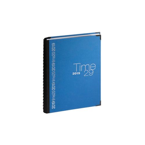 Exacompta Agenda Journalier Time 29w Toile Bordée Spirale Répertoire 297x210 Mm Bleu