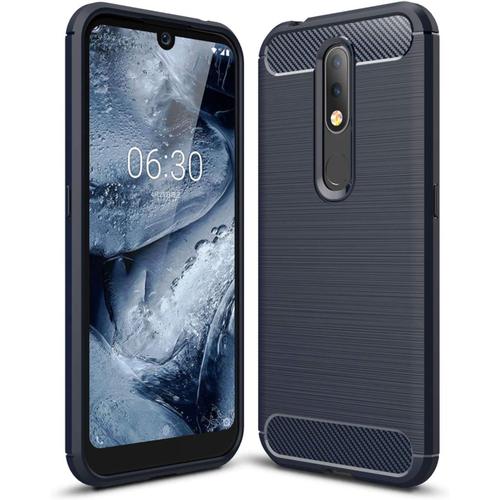 Coque Nokia 4.2, Etui De Protection En Tpu Ultra-Mince Souple Et Léger Avec Conception En Fibre De Carbone Pour Nokia 4.2 - Bleu