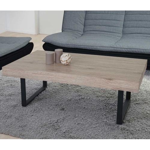 Table Basse De Salon Kos T576, Mvg 40x110x60cm   San Remo, Pieds Métalliques Foncés