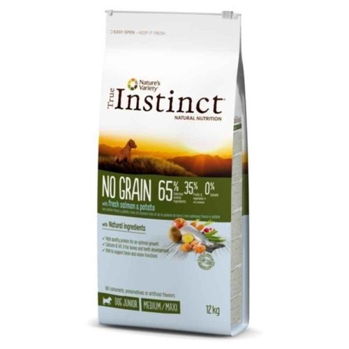 Croquettes No Grain Adult Medium Maxi Au Saumon Pour Chiot - True Instinct - 12kg