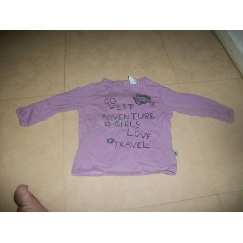 Tshirt Mauve Cadet Rousselle Manches Longues Fleurs Taille 6 Mois ...