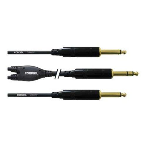 Cordial - Câble audio - jack mono mâle pour jack stéréo mâle - 1.5 m - noir