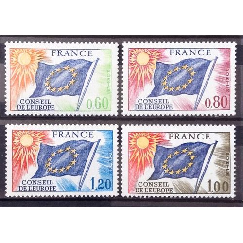 Série Conseil Europe Drapeaux - N° 46 47 48 49 Neufs** Luxe - Cote 10,50 - France Année 1975 - N21627