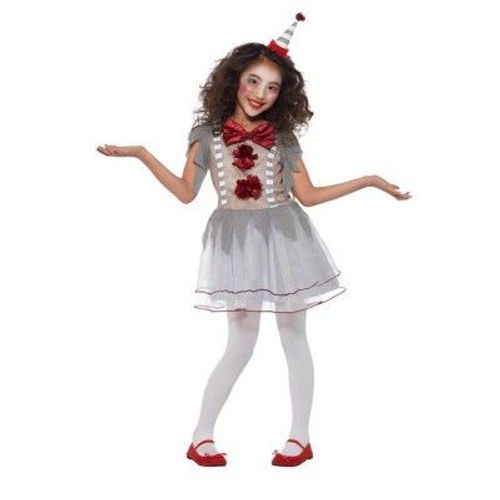 Déguisement De Clown Méchante Grise Pour Fille (Taille 7-9a)