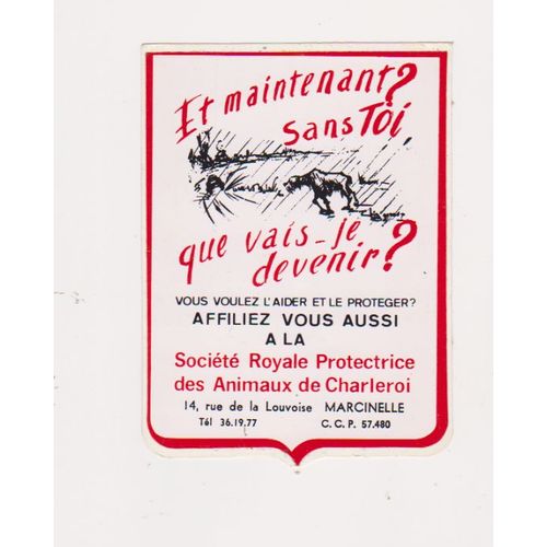 Autocollant Sans Toi Que Vais Je Devenir Société Protectrice Des Animaux ( 11 X 8 Cm )