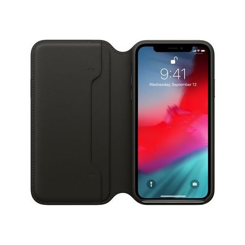 Apple Folio - Étui À Rabat Pour Téléphone Portable - Cuir - Noir - Pour Iphone Xs