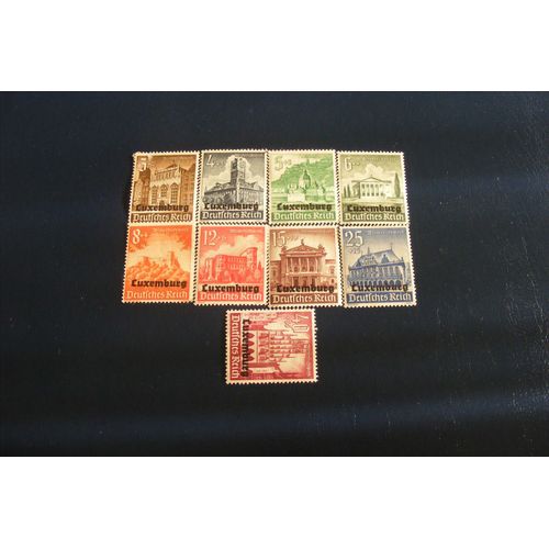 1941 Winter Aid - German Empire Postage Stamps Overprinted "Luxemburg"