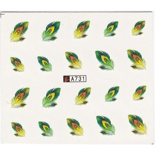 Nail Art Stickers, Autocollants Pour Ongle, Transfert À L'eau : Motifs Fleurs Plumes