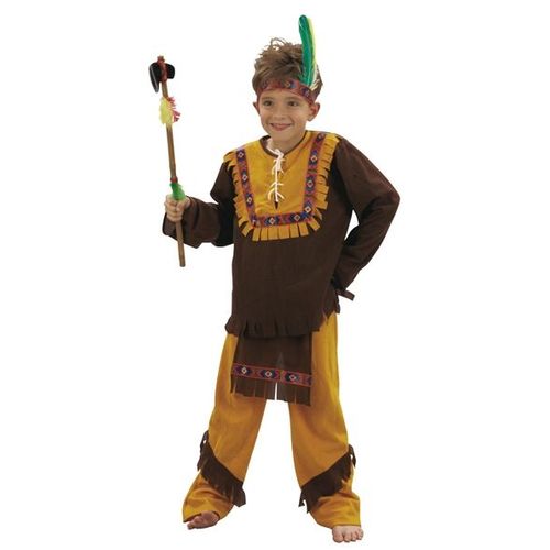 Déguisement Indien Marron Et Ocre Garçon - Taille: L 10-12 Ans (130-140 Cm)
