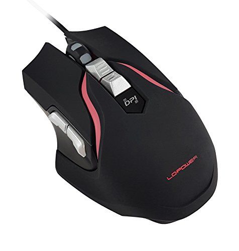 LC Power m715B - Souris - optique - 7 boutons - filaire - USB - noir, argent