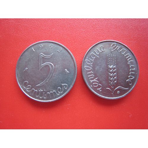 Pièce De Monnaie 5 Centimes Épis France 1962
