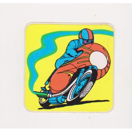 Autocollant Moto Années 70 ( 8 X 8 Cm )