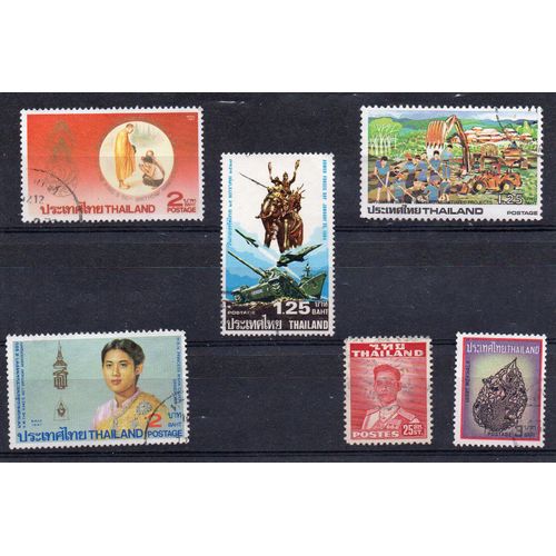 Thaïlande- Lot De 6 Timbres Oblitérés- Divers