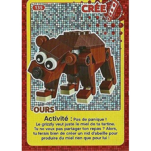 Carte Lego N° 135 Ours - Crée Ton Monde - Auchan 2018