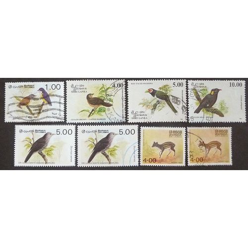 Sri Lanka Lot De 8 Timbres Animaux ( Neuf Et Oblitere)