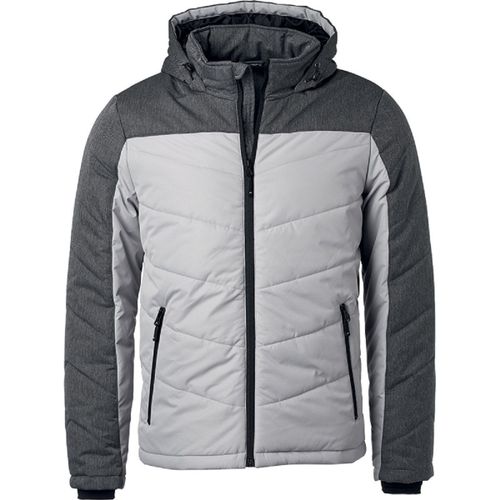 Veste Matelass?E ? Capuche - Doudoune - Jn1134 - Gris Argent - Homme