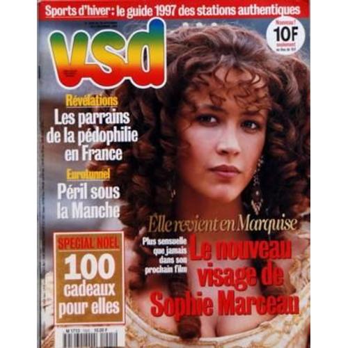 Vsd N° 1005 Du 04/12/1996 - Le Nouveau Visage De Sophie Marceau - Les Parrains De La Pedophilie En France - Eurotunnel - Peril Sous La Manche - Sports D'hiver - Le Guide 1997 Des Stations Authentiques