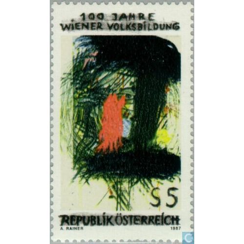 Timbre Autriche Yt 1702 L'Il Accumulé "De Arnulf Rainer (Né En 1929) 1987