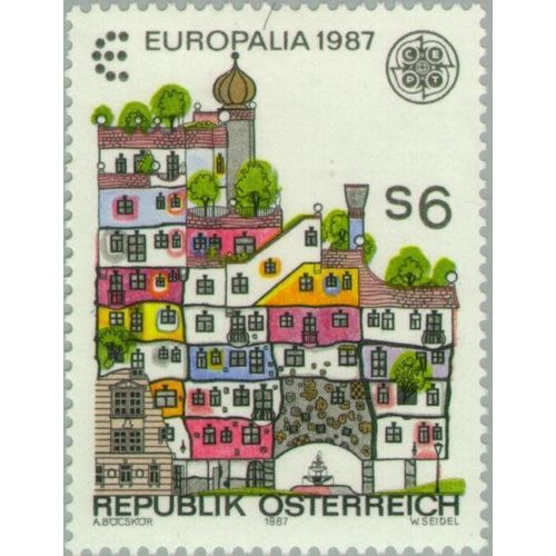 Timbre Autriche Yt 1705 Hundertwasserhaus, Vienne 1987