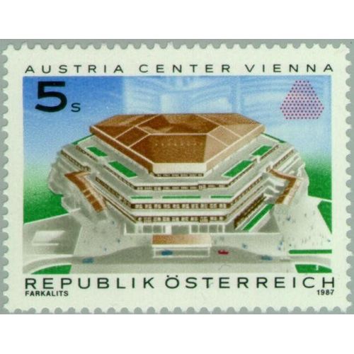 Timbre Autriche Yt 1708 Austria Center, Vienne 1987