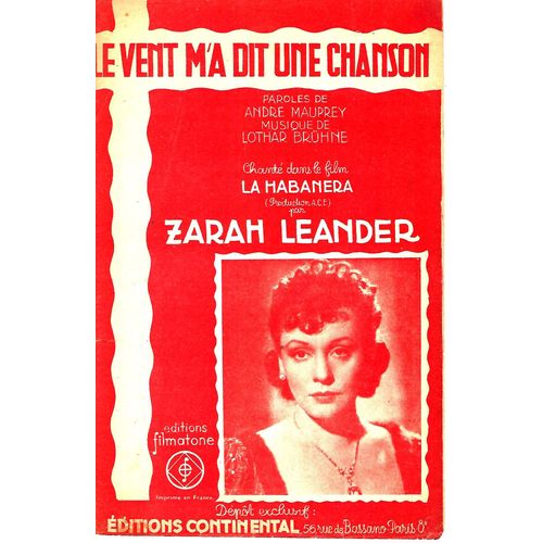 Le Vent M'a Dit Une Chanson. Zarah Leander. A 35