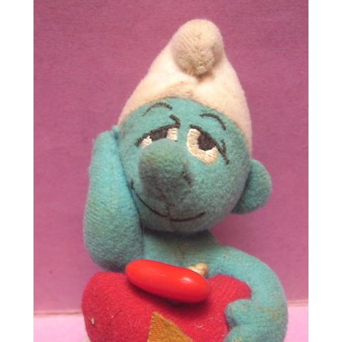 Figurine / Peluche Vibrante : Schtroumpf Amoureux N°2 " Calendrier 2000 " - Peyo / Happy Meal / Mcdonald's - 1999