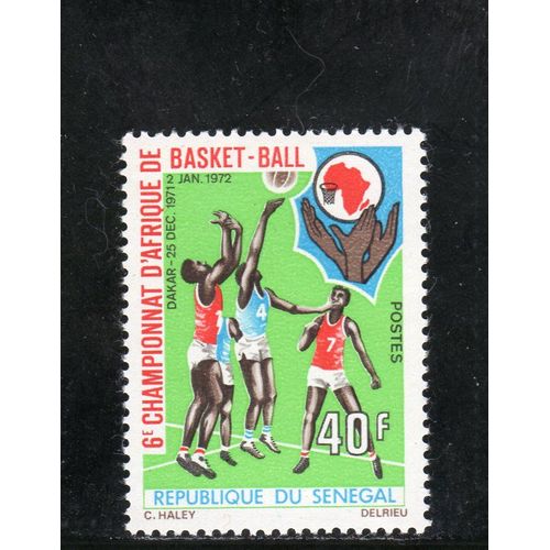Timbre-Poste Du Sénégal (6èmes Championnats DAfrique De Basket-Ball)