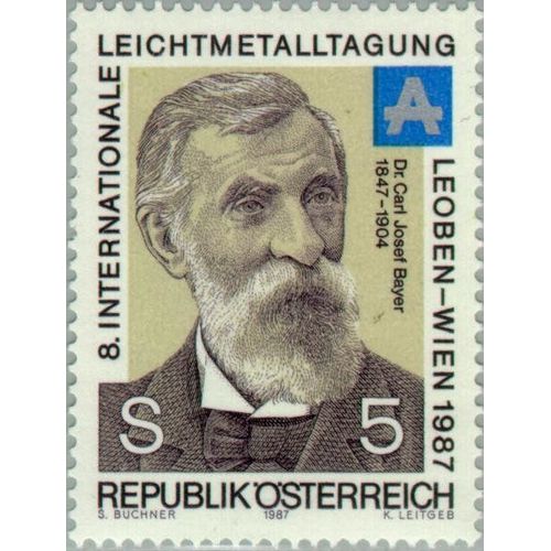 Timbre Autriche Yt 1718 Carl Josef Bayer (1847-1904) Chimiste 1987