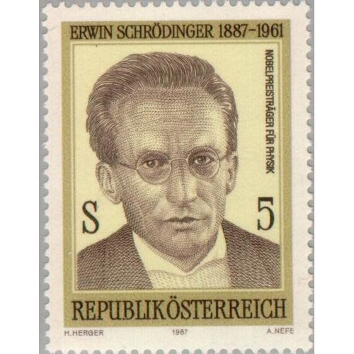 Timbre Autriche Yt 1721 Erwin Schrödinger (1887-1961) Physicien, Prix Nobel 1933 1987