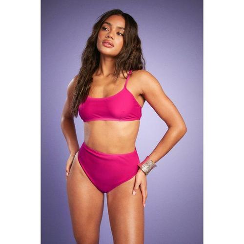 Mix & Match High Waisted Bikini Brief - Rose Fuchsia - 38