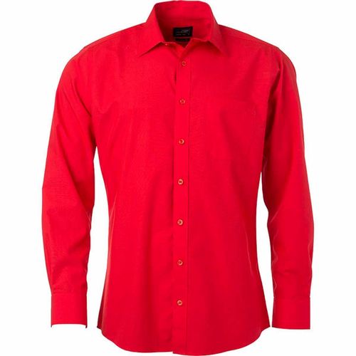 Chemise Popeline Manches Longues - Jn678 - Homme - Rouge Tomate