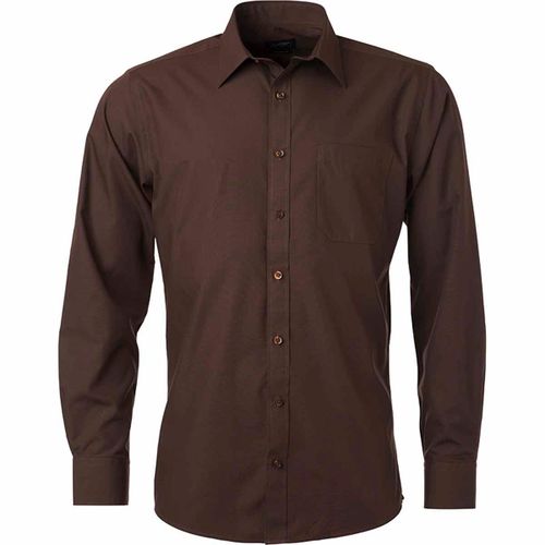 Chemise Popeline Manches Longues - Jn678 - Homme - Marron