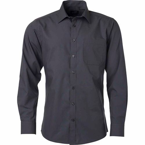 Chemise Popeline Manches Longues - Jn678 - Homme - Gris Carbone